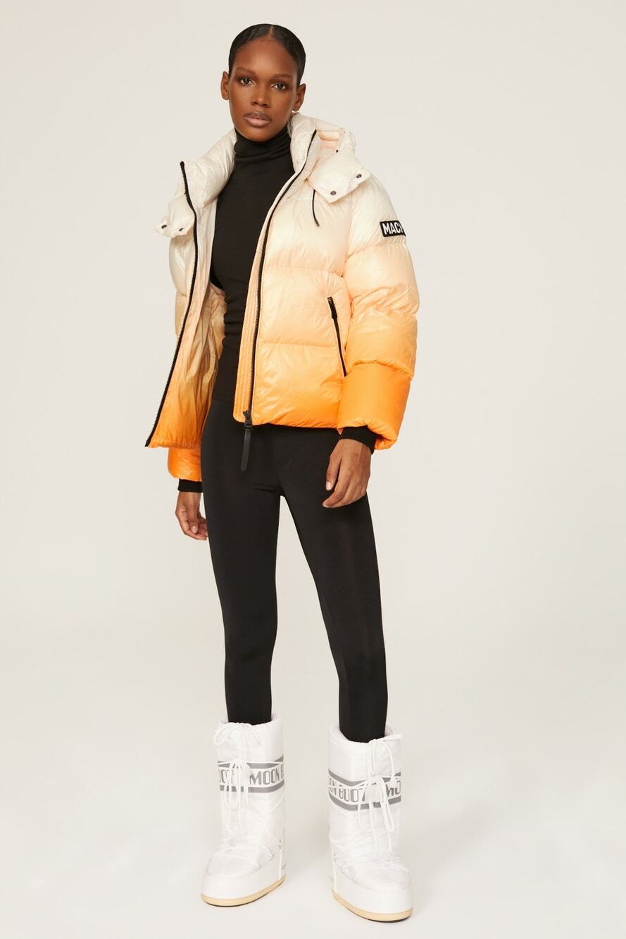 Mackage Ombré Evie Orange Down Puffer Jacket Size XS